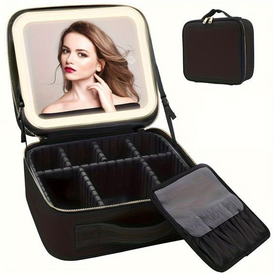 Grande Trousse de maquillage pour femme avec miroir