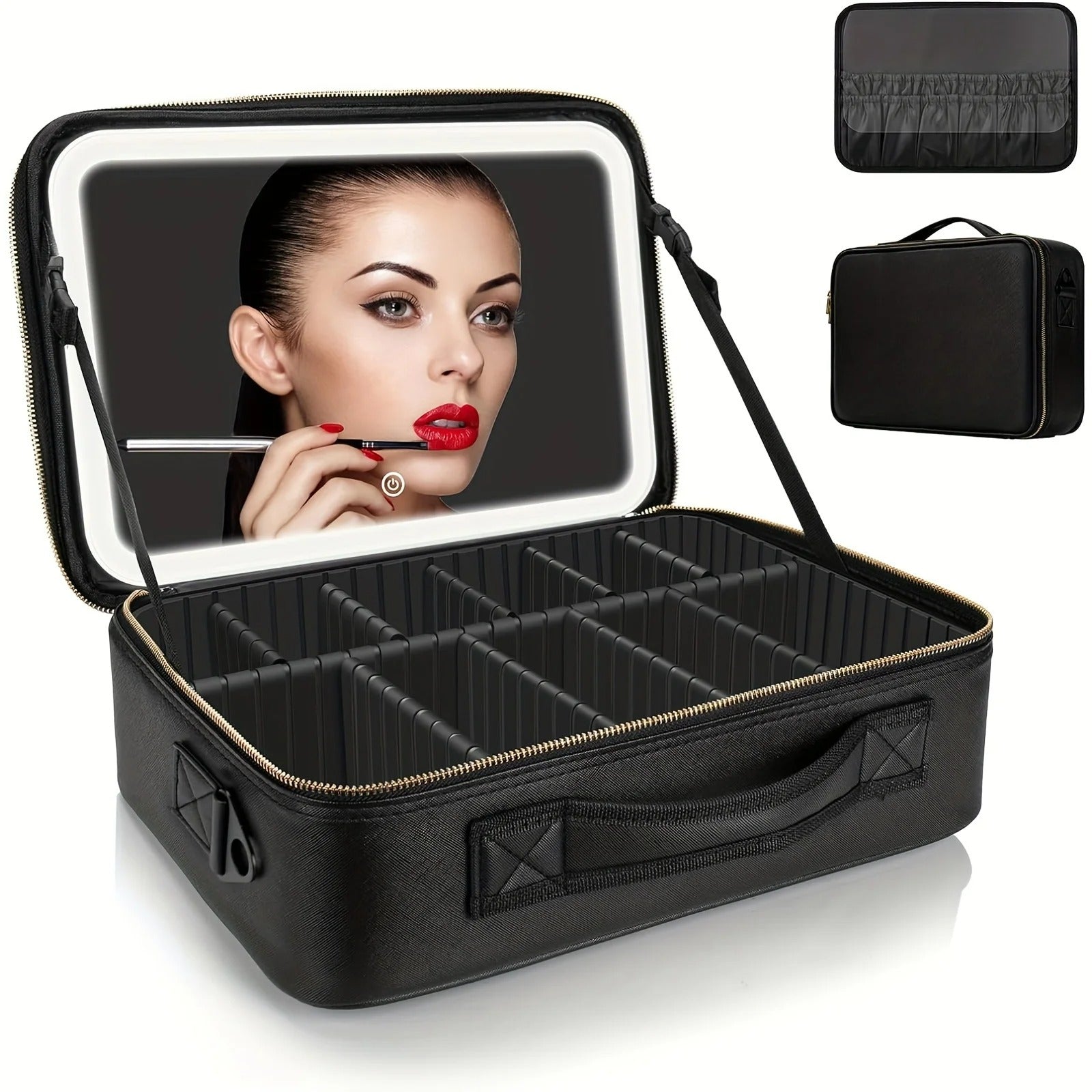 Grande Trousse de maquillage pour femme avec miroir